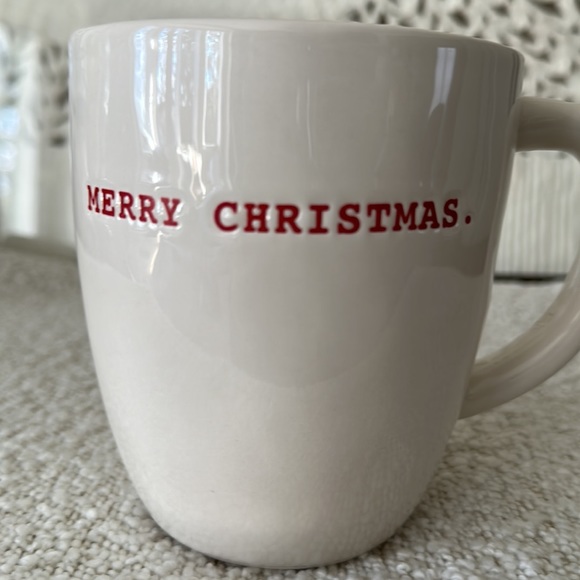 Rae Dunn MERRY CHRISTMAS Coffee Mug Red Interior Holiday - Picture 7 of 7